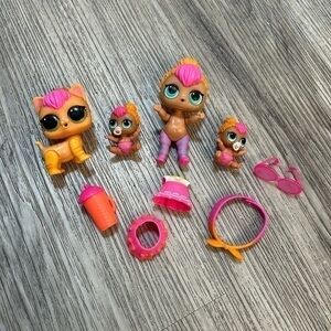 LOL Surprise! Series 2 NEON QT Big Sister, Little sisters, pet and accessories.